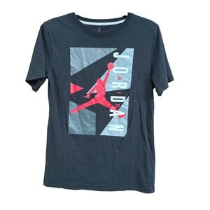 Jordan Black T-Shirt Red Jumpman Graphic Activewear Boys Extra Large XL‎